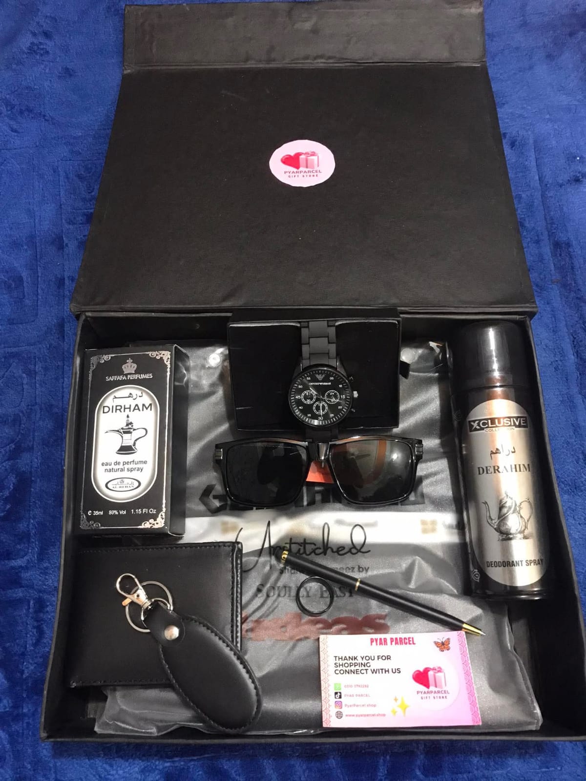 MENS PREMIUM GIFTS BOX SET DRESS WALLET FRAGRANCE WATCH